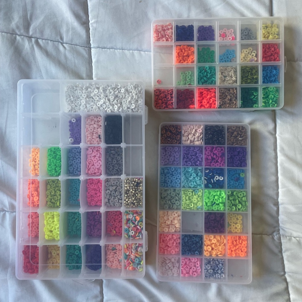 Colorful Clay Bead Organizer Set
